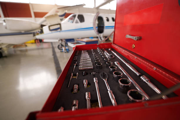 Aviation toolbox in hangar